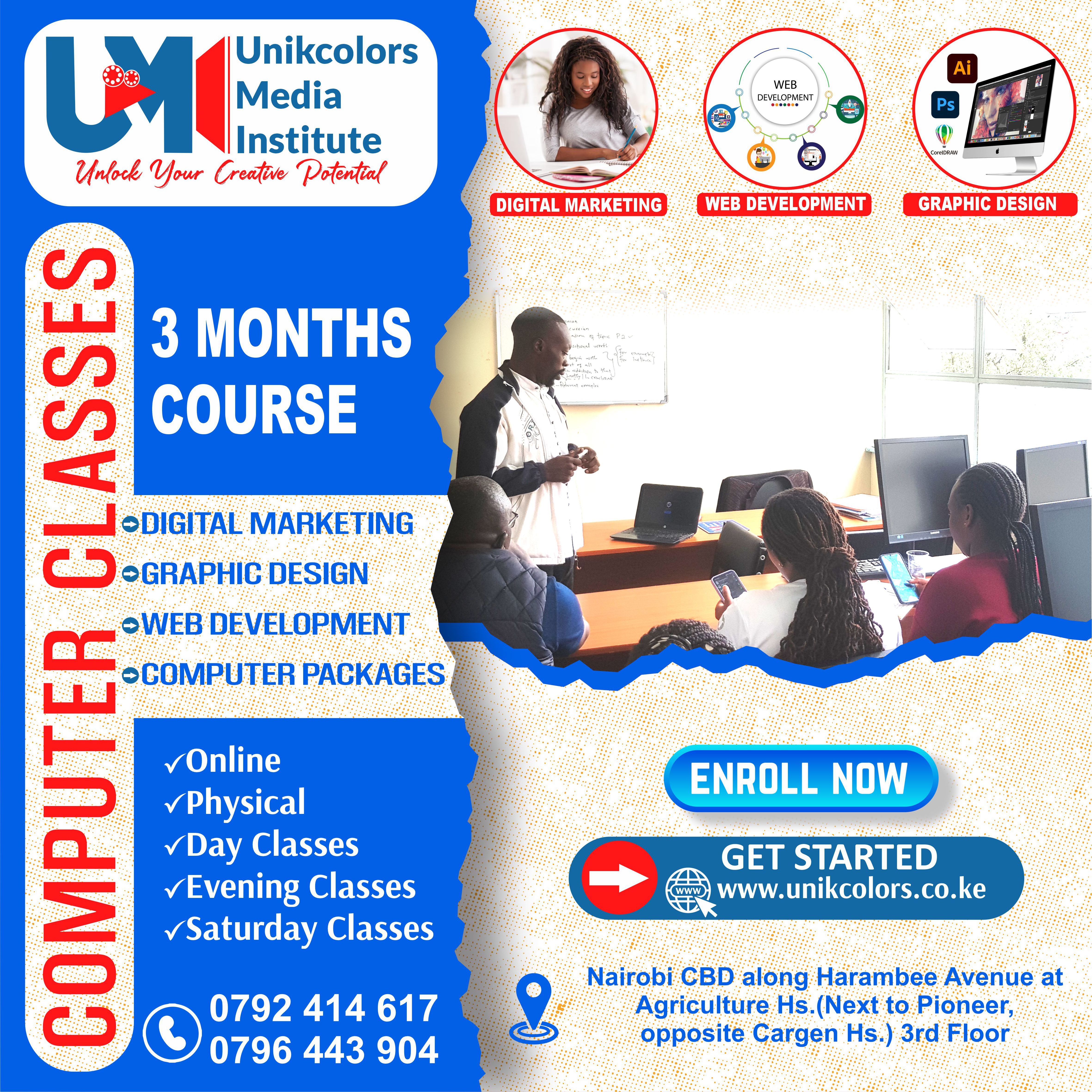 COMPUTER COURSES - DIGITAL MARKETING, GRAPHIC DESIGN, WEB DEVELOPMENT, COMPUTER PACKAGES