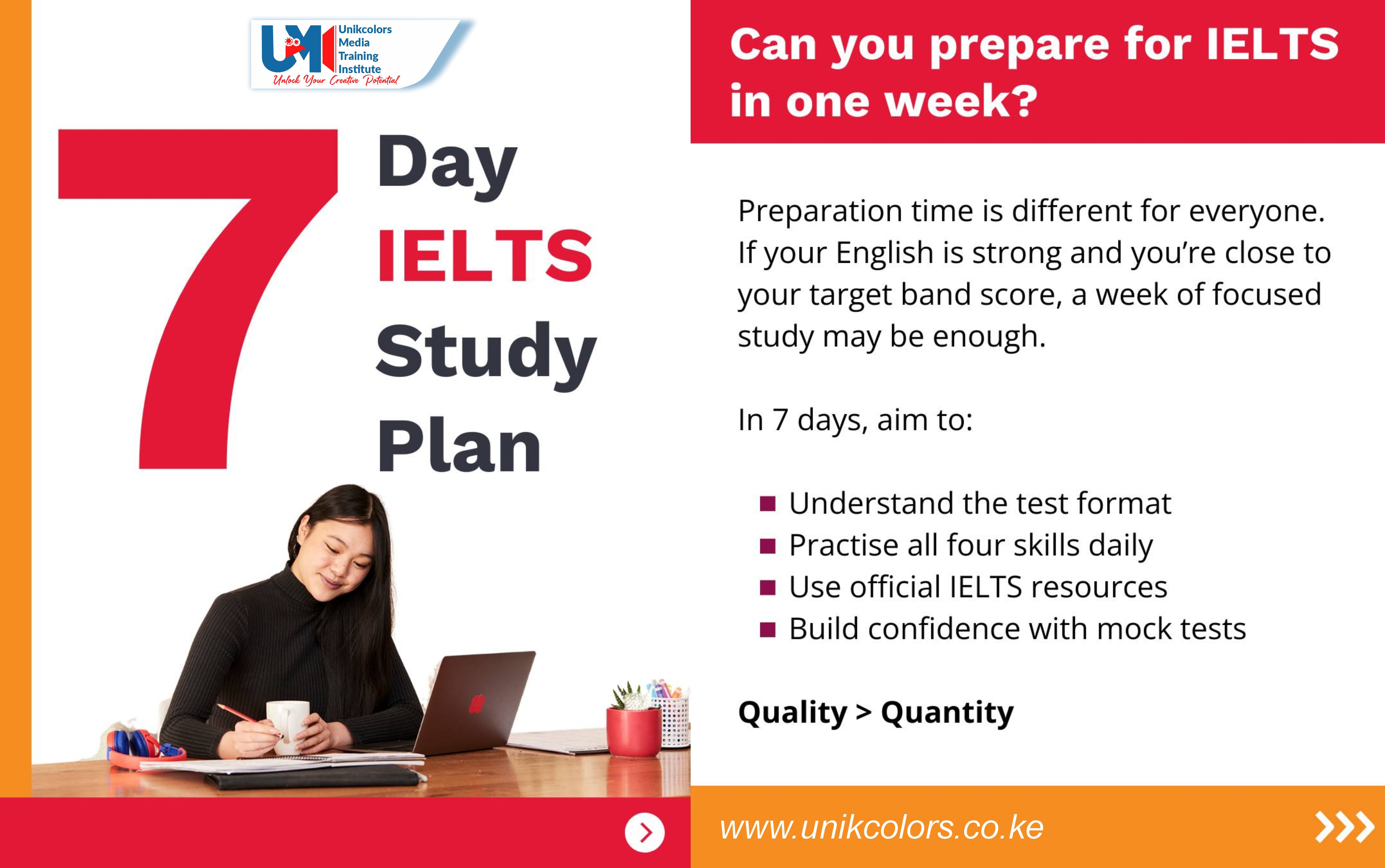 The IELTS one week study plan – Prepare for IELTS quickly